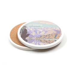 100% NZ Ceramic Coaster Lake Matheson Tourist