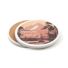 100% NZ Ceramic Coaster Mt Taranaki Tourist