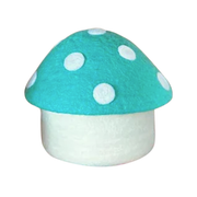 Sheep-ish Felt Toadstool Basket with Lid Large Turquoise