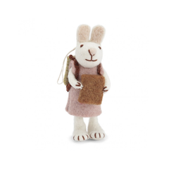 En Gry & Sif Fair Trade Felt Bunny with Lavender Dress and Book