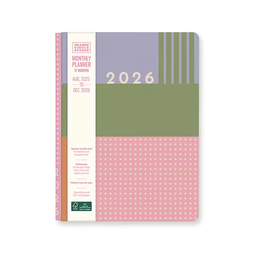 Orange Circle 2026 Monthly Planner Good Day Colour Block