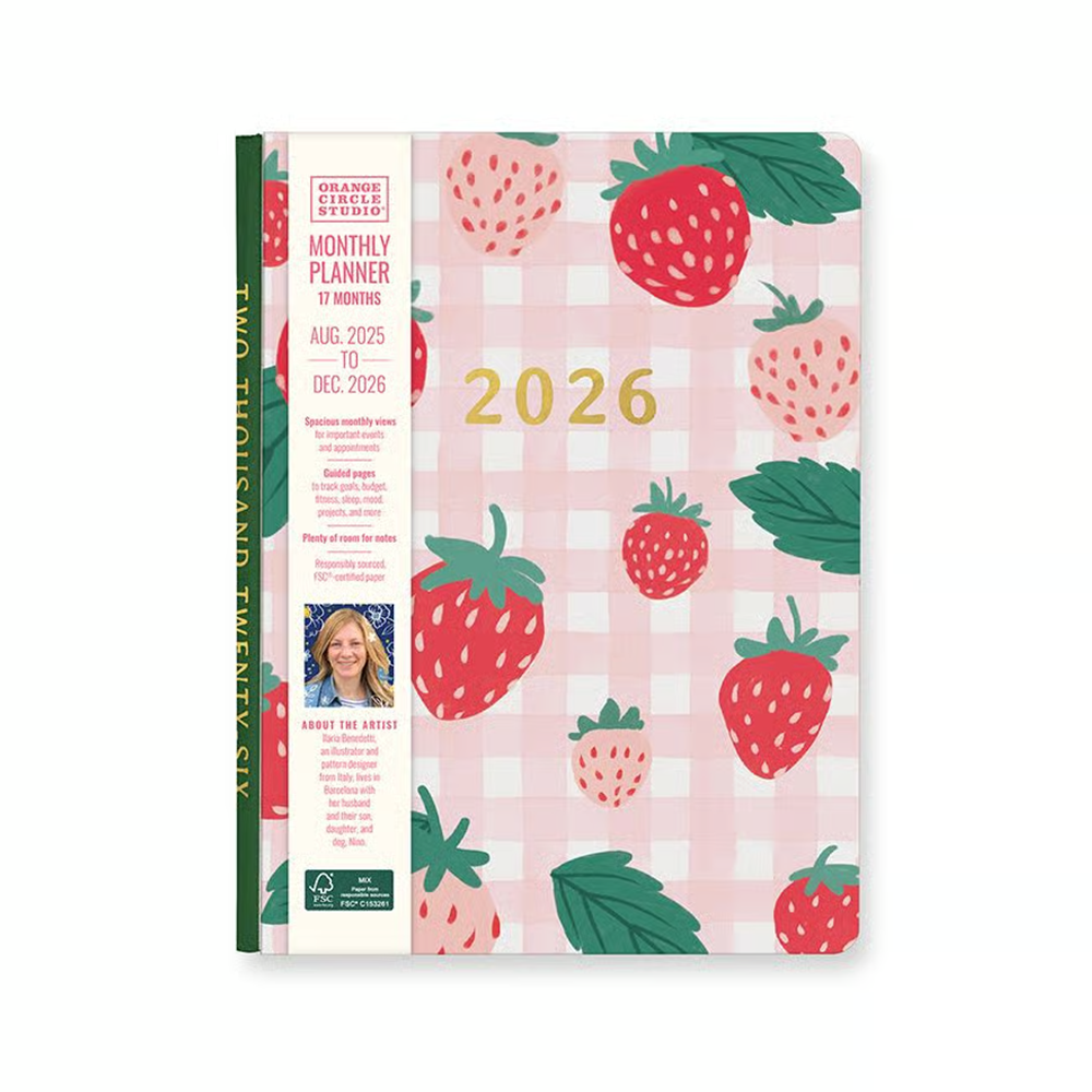 Orange Circle 2026 Monthly Planner Good Day Strawberry