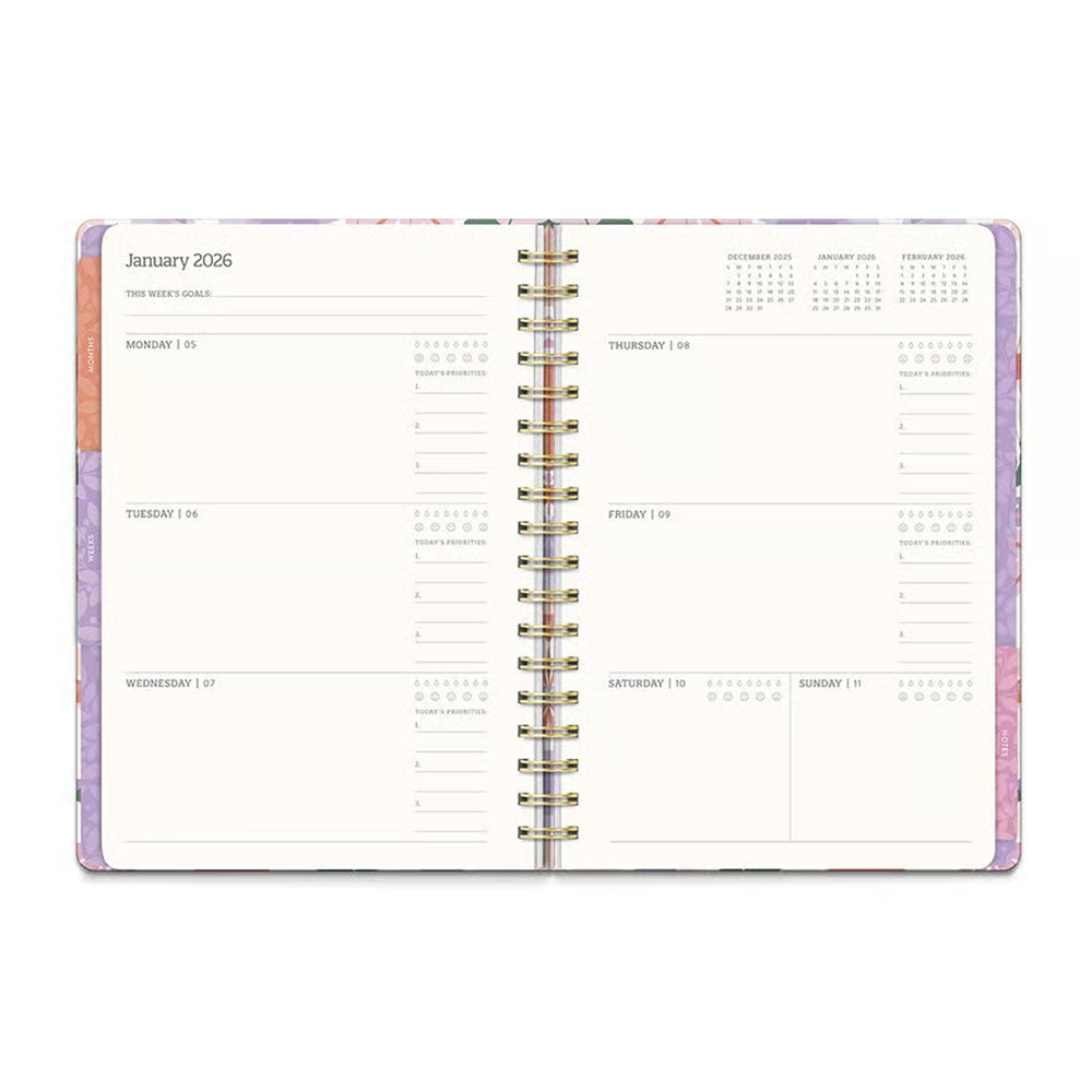 Orange Circle 2026 Tab Planner Secret Garden