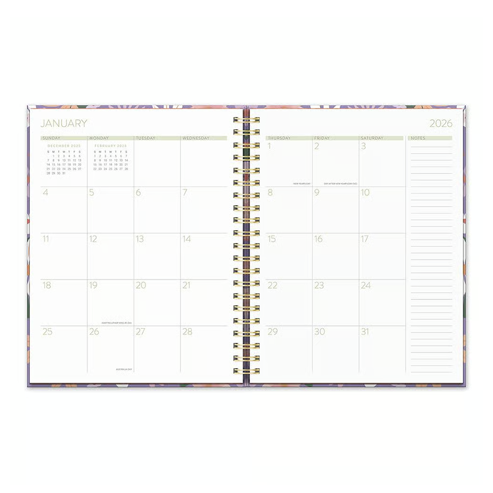 Orange Circle 2026 Extra Large Spiral Planner Secret Garden
