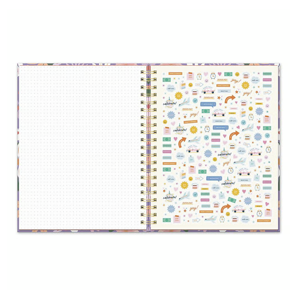 Orange Circle 2026 Extra Large Spiral Planner Secret Garden