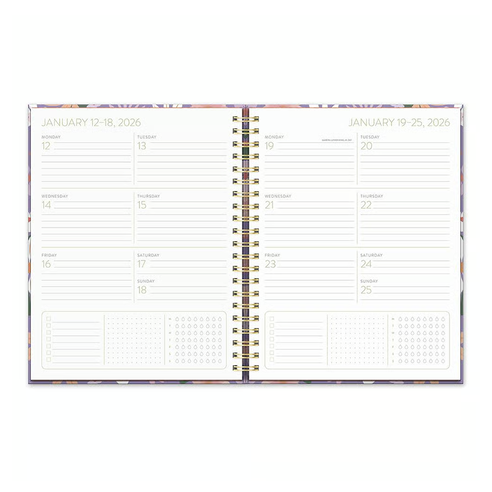Orange Circle 2026 Extra Large Spiral Planner Secret Garden