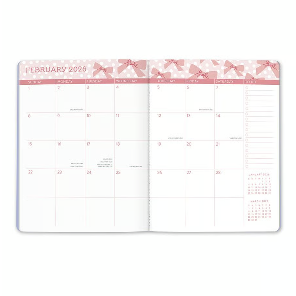Orange Circle 2026 Just Right Monthly Planner Sweet Bows