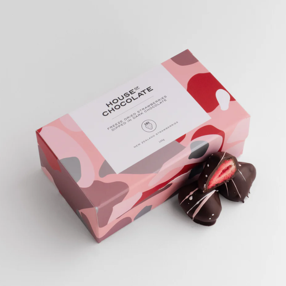 House of Chocolate Freeze Dried Strawberries Dipped in Dark Chocolate 100g