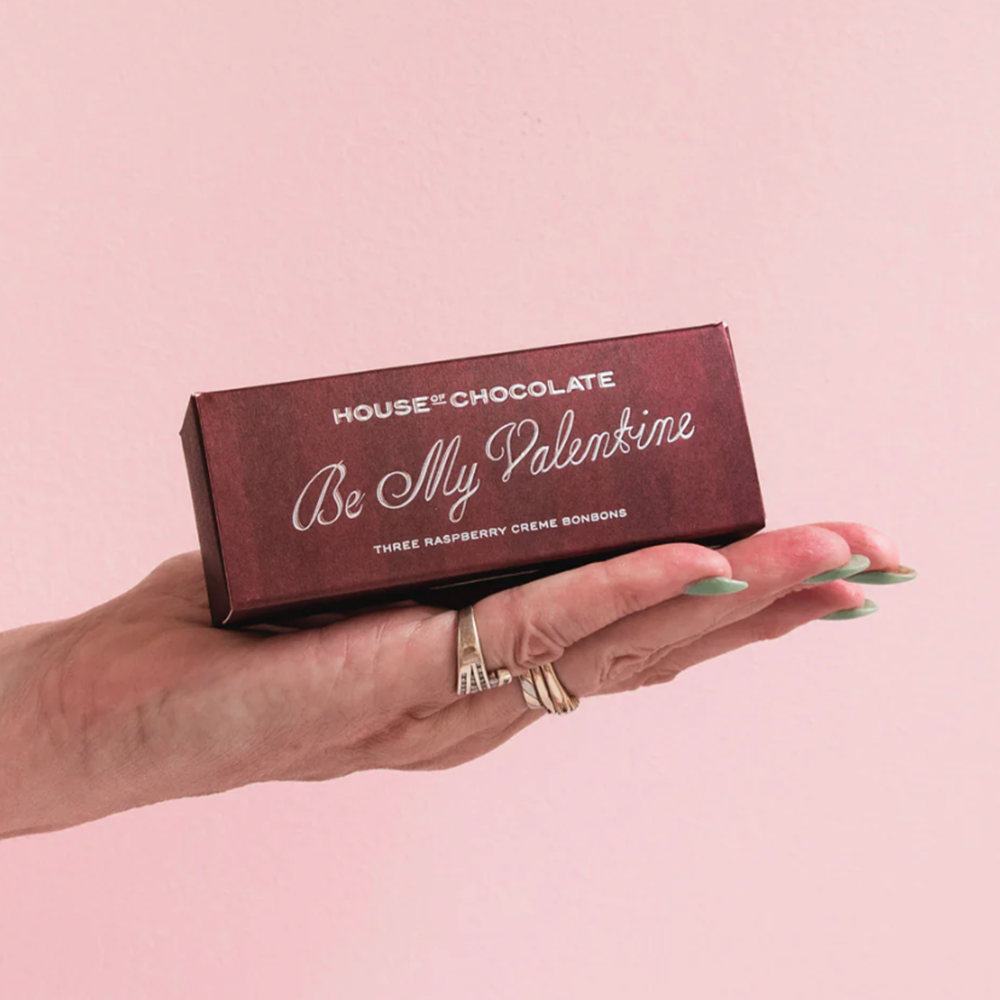 House of Chocolate Three Piece Raspberry Creme Dark Chocolate Bonbons