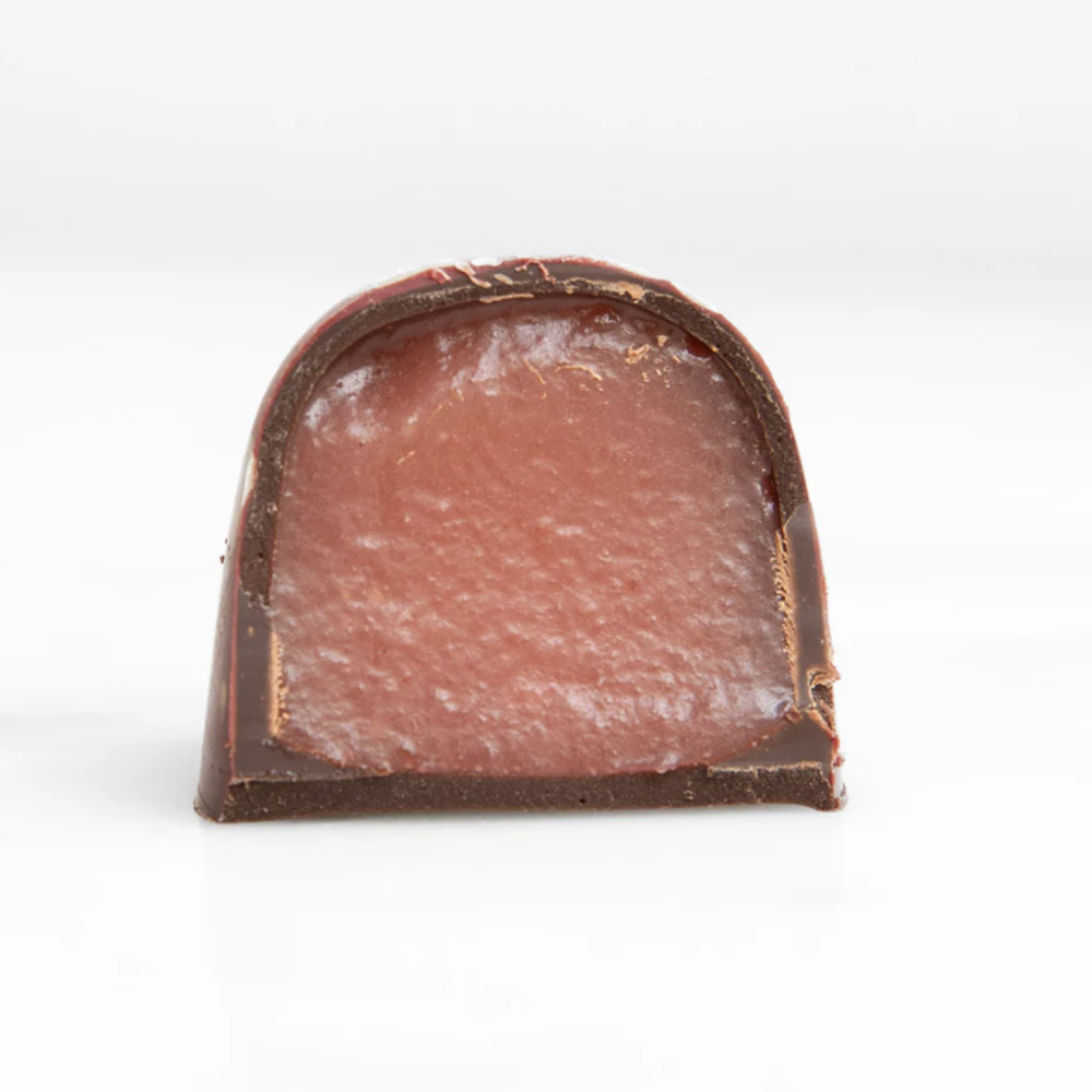 House of Chocolate Three Piece Raspberry Creme Dark Chocolate Bonbons