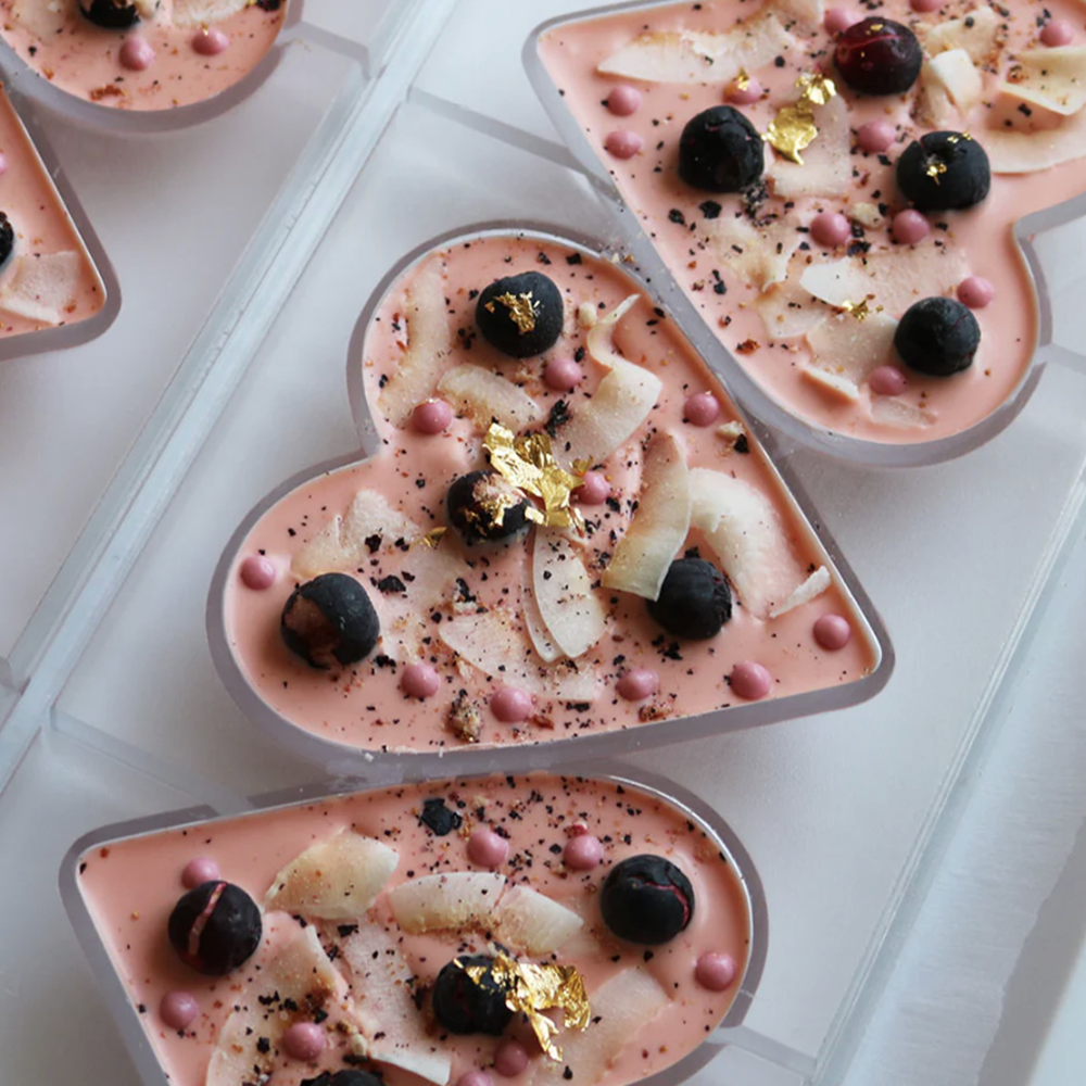 House of Chocolate Blueberry Coconut White Chocolate Heart