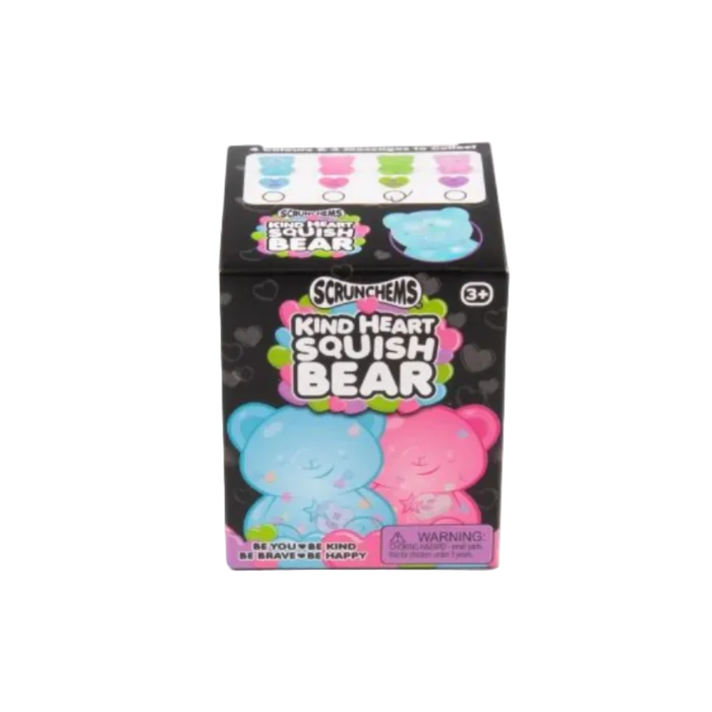 Box of Scrunchems Kind Heart Squish Bear on a white background