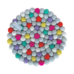 Sheep-ish Felt Ball Pot Stand Bright Multi