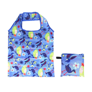 New Zealand Foldable Shopping Bag Birds Light Blue