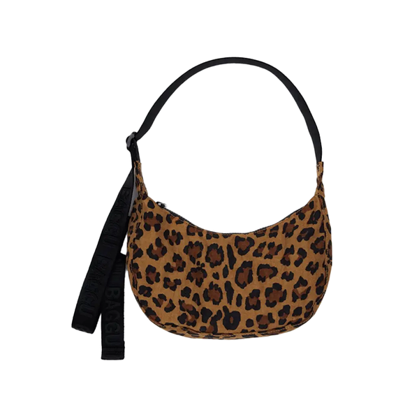 Baggu Small Nylon Crescent Bag Leopard