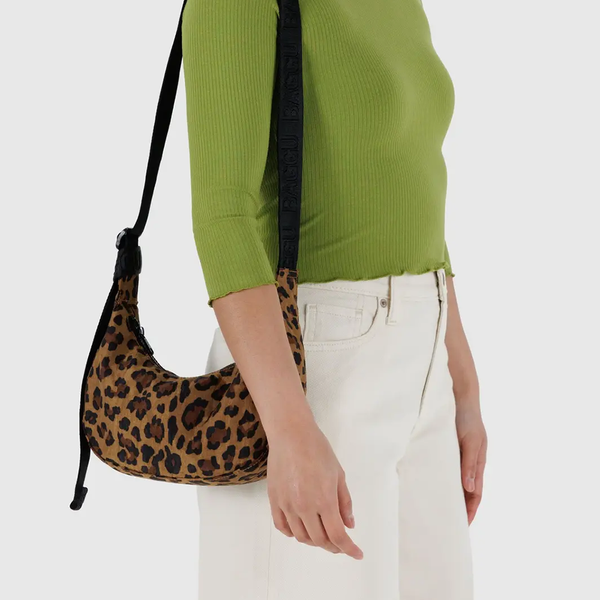 Baggu Small Nylon Crescent Bag Leopard