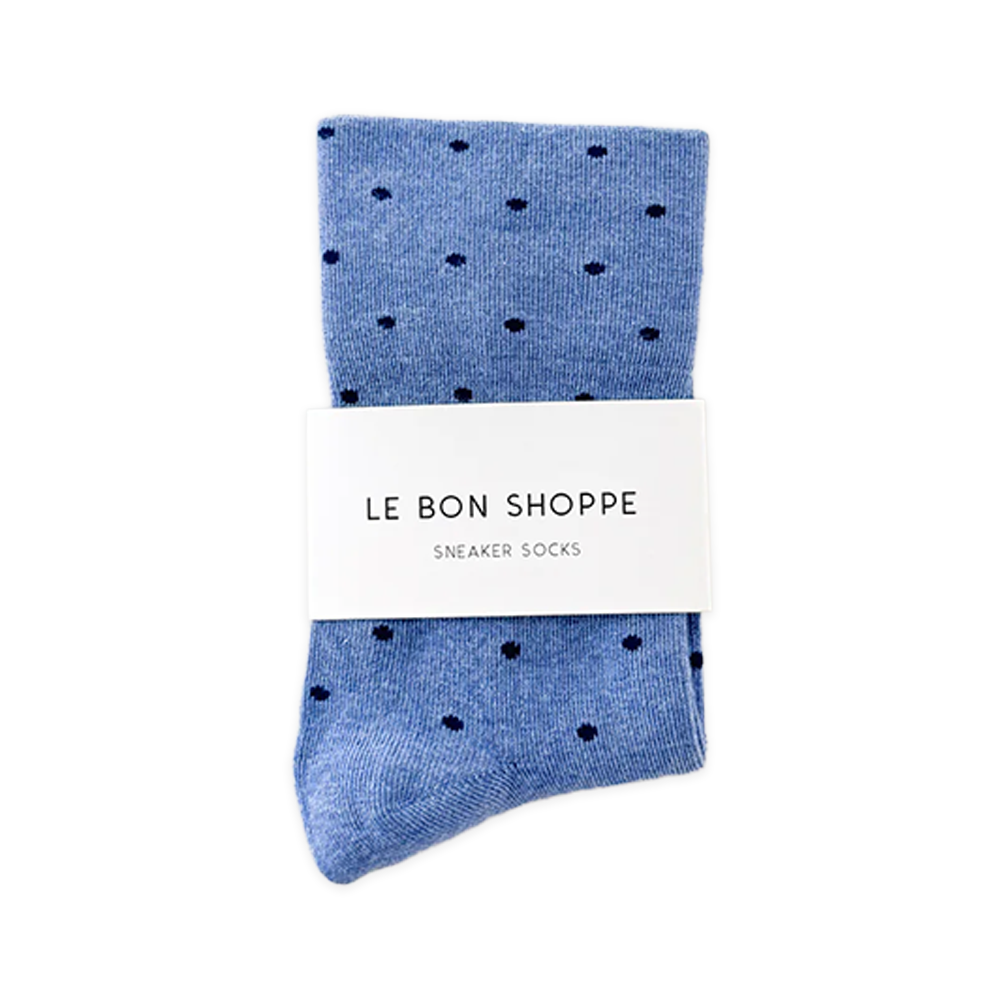 Le Bon Shoppe Socks Sneaker Blue Polka Dot
