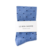 Le Bon Shoppe Socks Sneaker Blue Polka Dot
