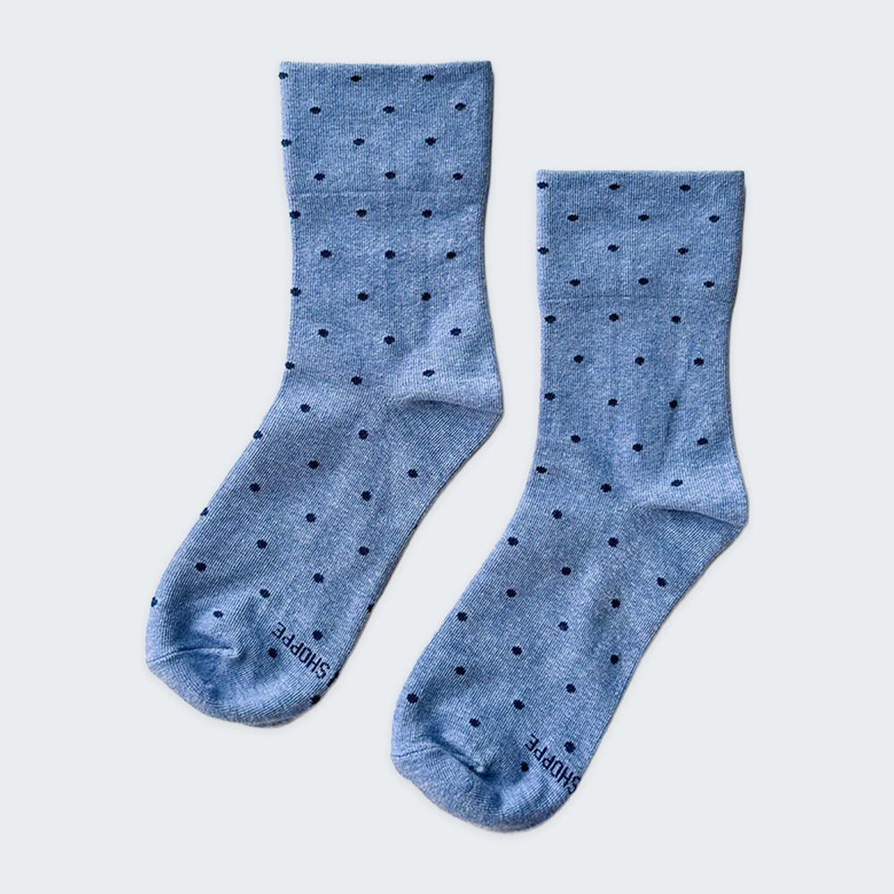 Le Bon Shoppe Socks Sneaker Blue Polka Dot