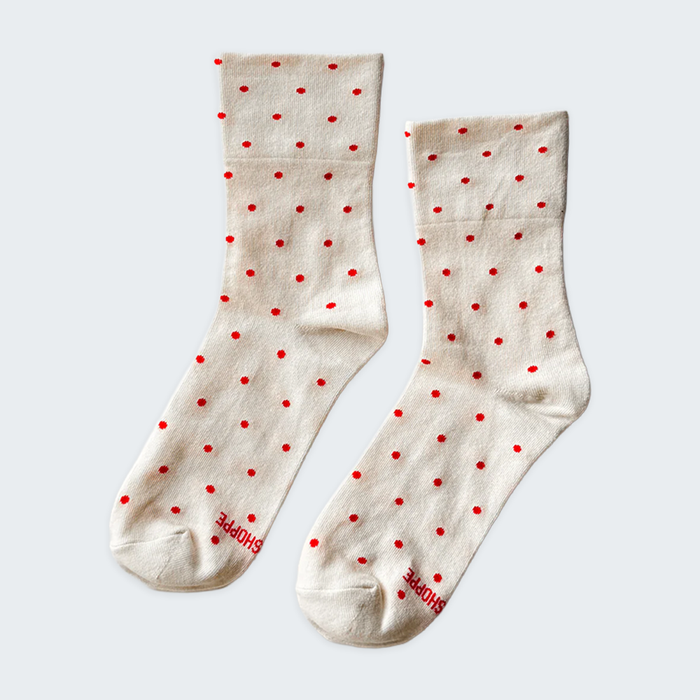 Le Bon Shoppe Socks Sneaker Cream Polka Dot