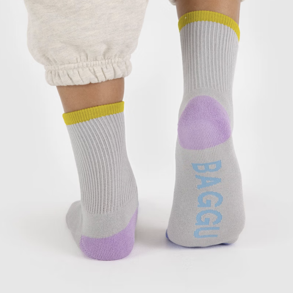 Baggu Ribbed Socks Fog Mix Small