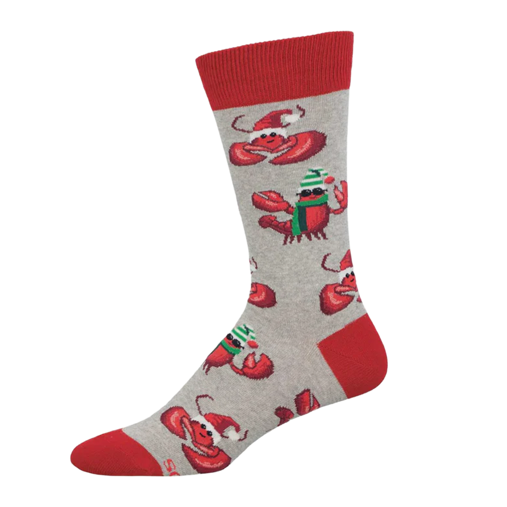 Socksmith Socks Mens Festive Lobsters Light Gray Heather