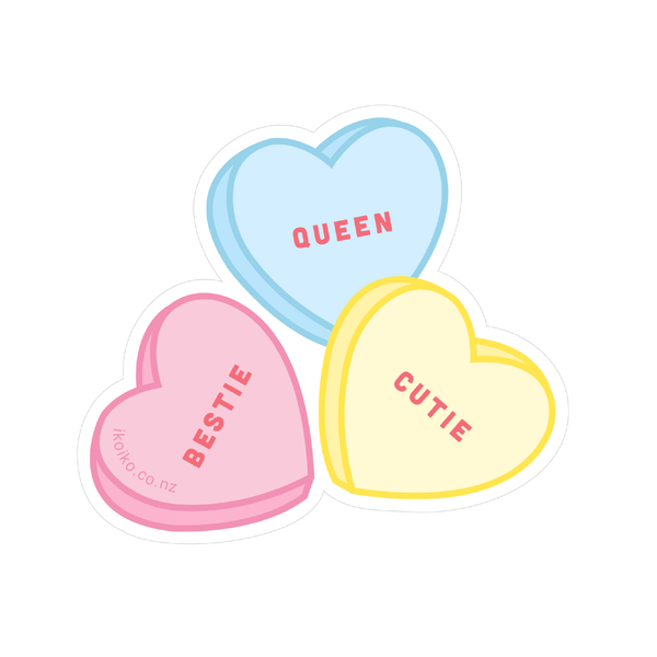 Iko Iko Fun Size Sticker Candy Hearts