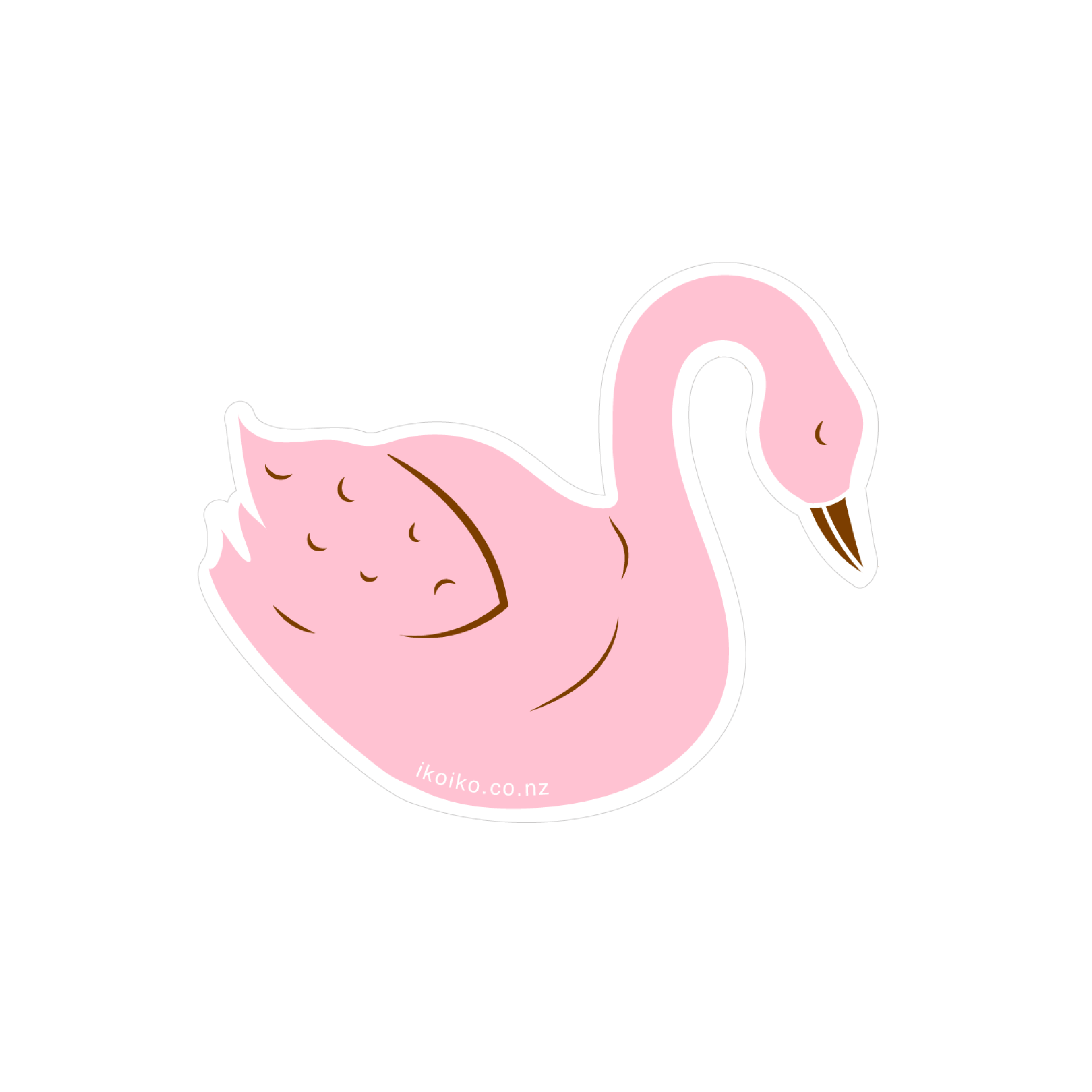 Iko Iko Fun Size Sticker Pink Swan