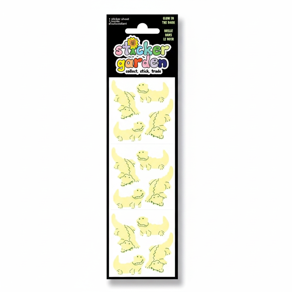 Sticker Garden Sheet Glow in the Dark Crocodile