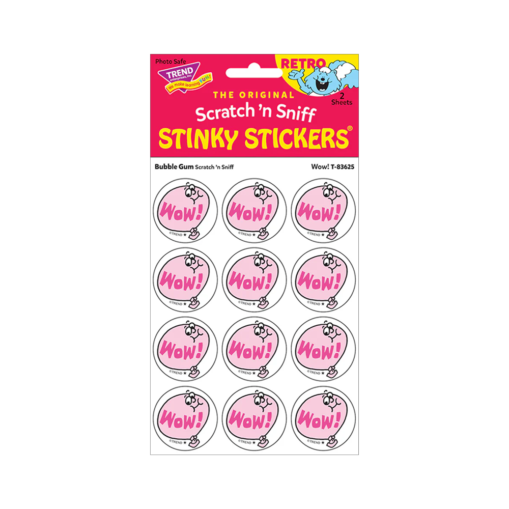 Stinky Stickers Wow Bubble Gum scent