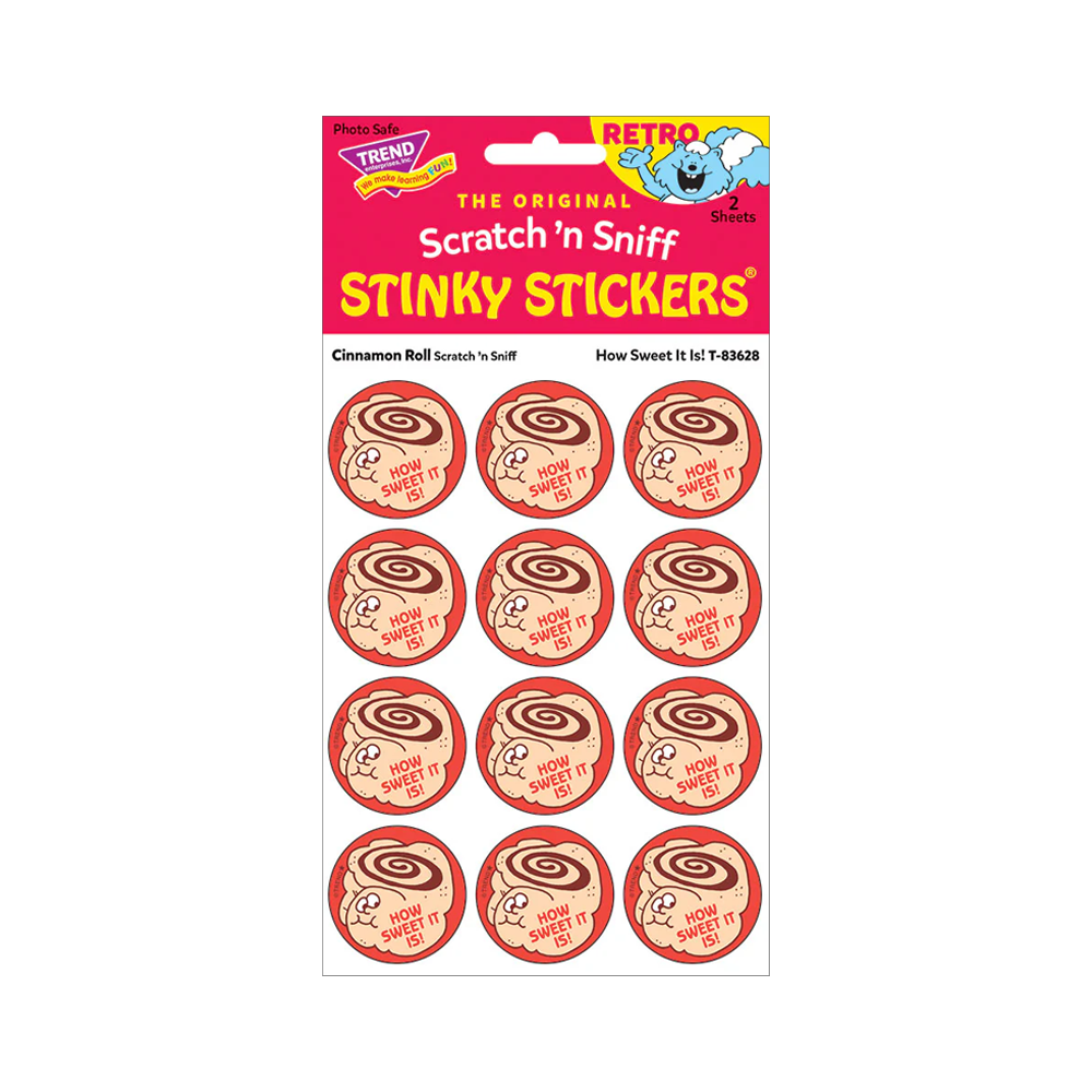 Stinky Stickers How Sweet It Is Cinnamon Roll scent