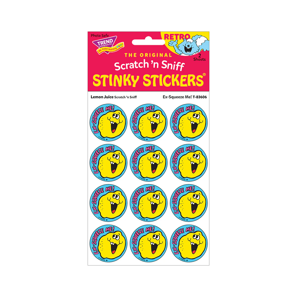 Stinky Stickers Ex-Squeeze Me Lemon Juice scent