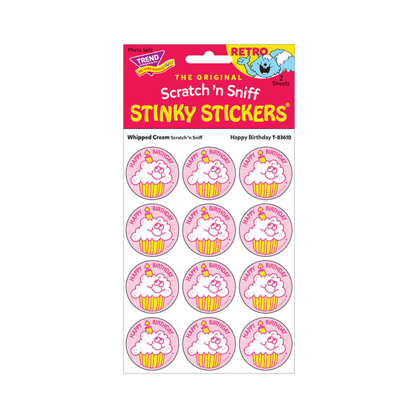 Stinky Stickers Happy Birthday Whipped Cream scent