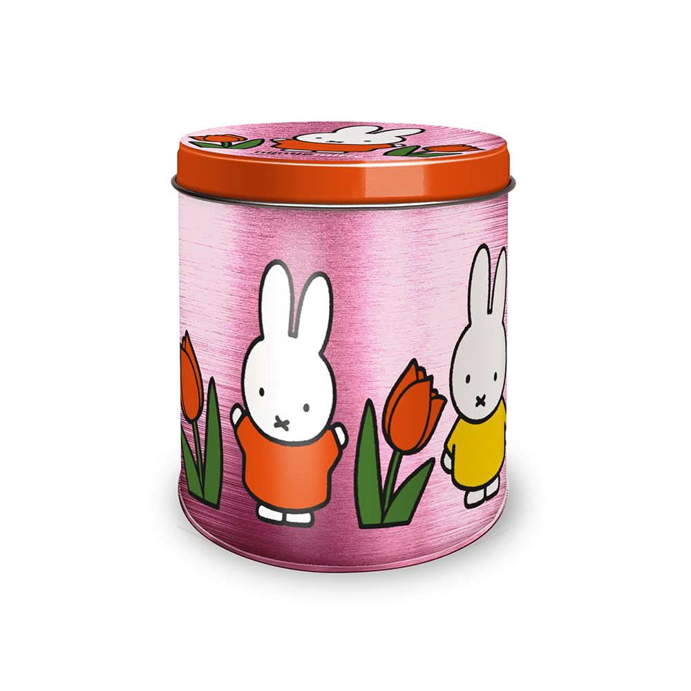 Nijntje Miffy Storage Tin Tulips Pink