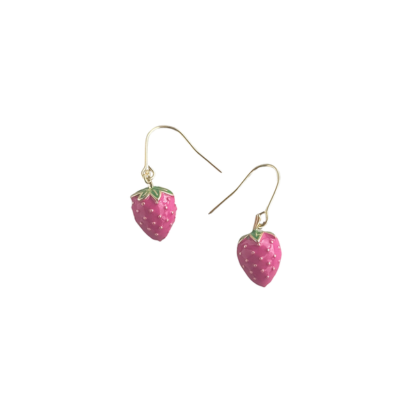 Strawberry Earrings Pink