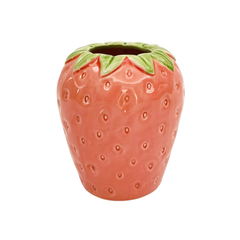 Ceramic Strawberry Vase Pink