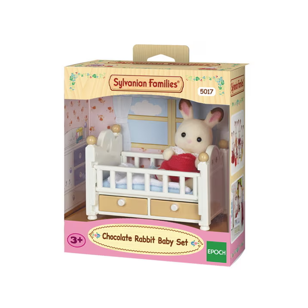 Sylvanian Families Chocolate Rabbit Baby in Cot Set