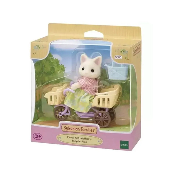 Sylvanian Families Floral Cat Mothers Bicycle Ride Set