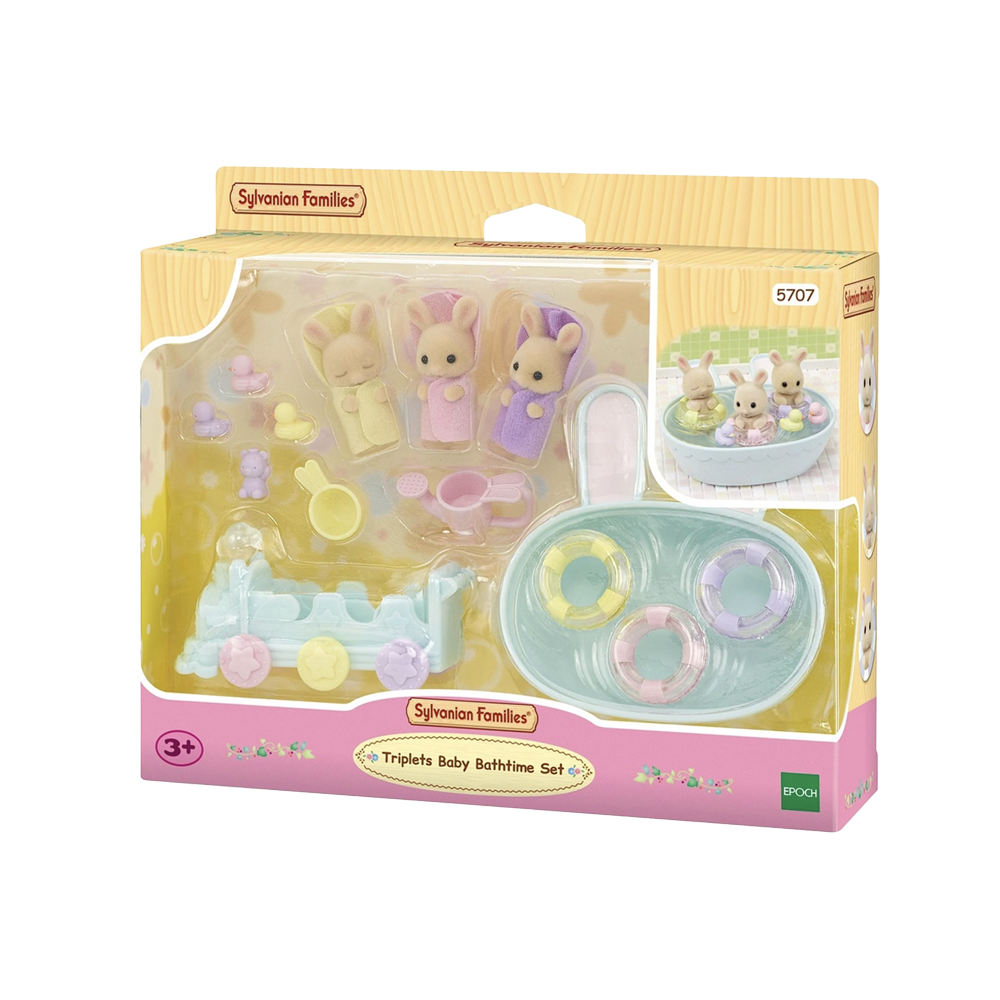 Sylvanian Families Rabbit Triplets Baby Bathtime Set