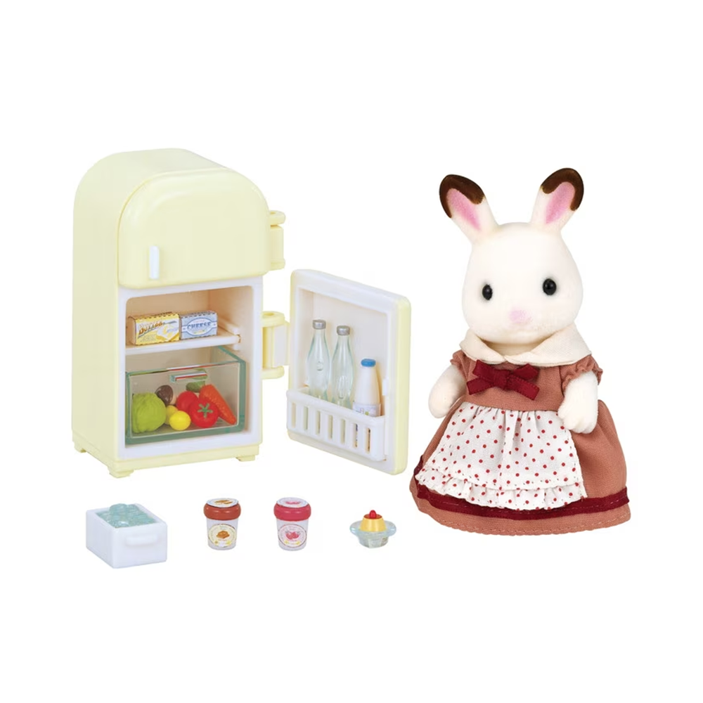 Sylvanian Families Chocolate Rabbit with Fridge Set