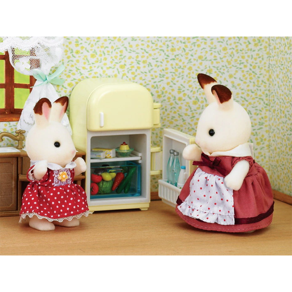 Sylvanian Families Chocolate Rabbit with Fridge Set