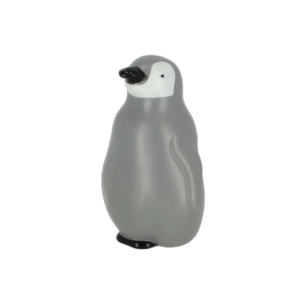 A gray penguin-shaped product, likely a novelty container or toy, shown against a plain white background.