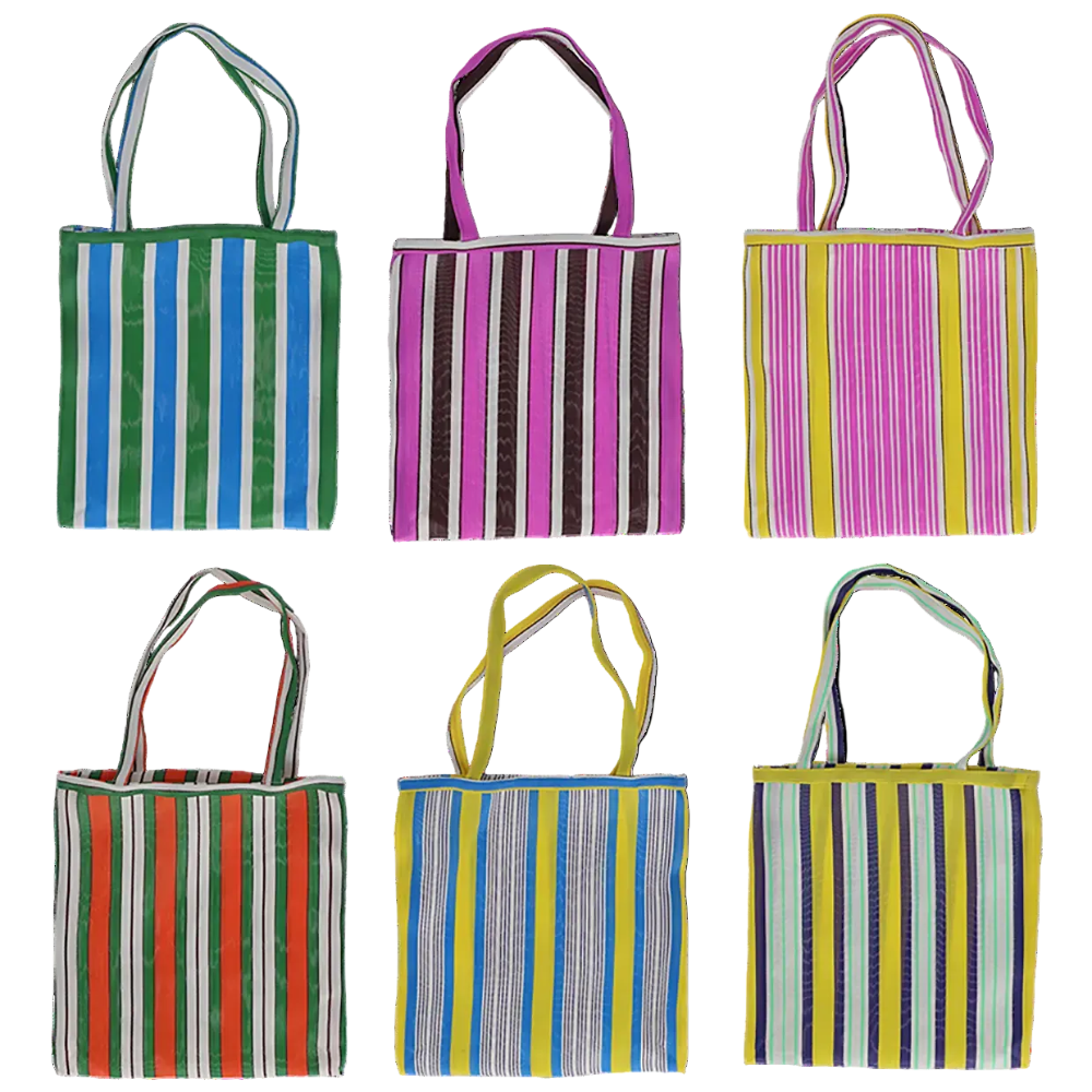 Mesh  Striped Shopping Bag