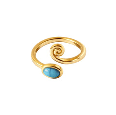 Iko Iko Ring Turquoise Twirl Gold