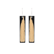 Tania Tupu Earrings Huia Feather Black
