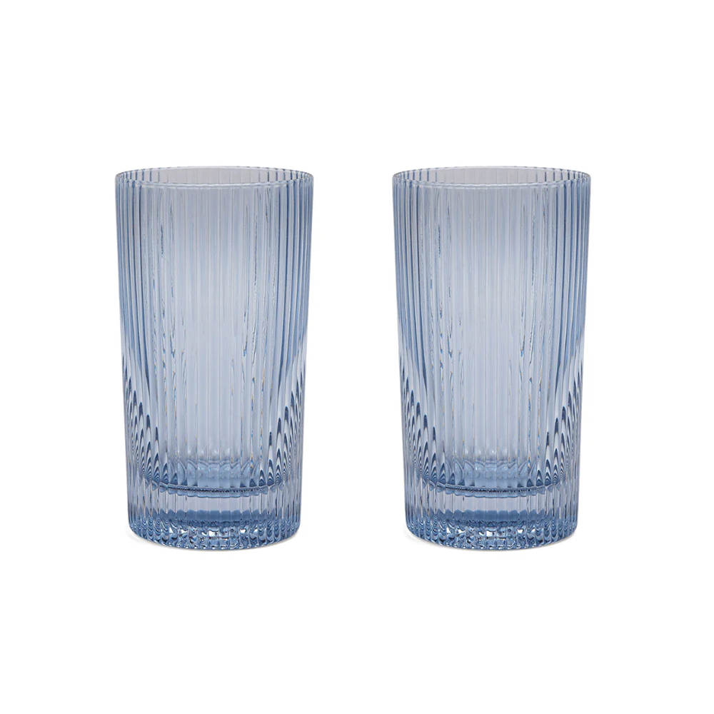 The Stella Highball Glasses Set of 2 Blue