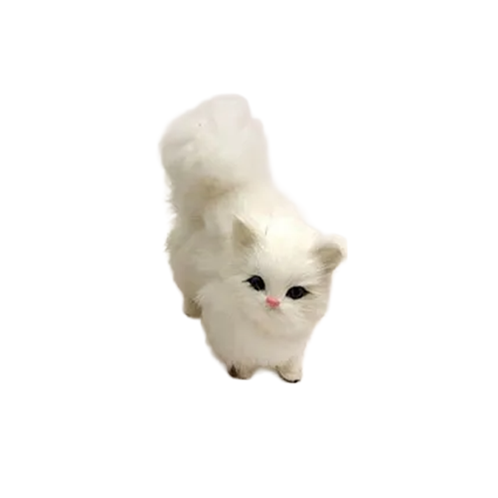Faux Fur Fluffy Cat White