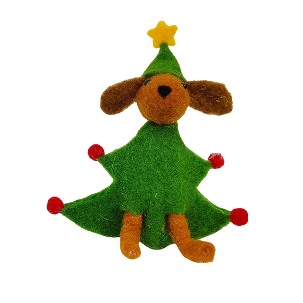 Christmas Decoration Dog dressed as Tree Christmas Decoration