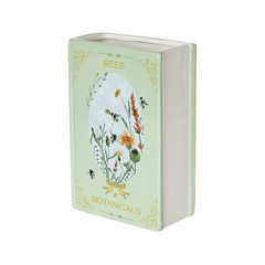 Ceramic Bees and Botanicals Story Book Vase Green