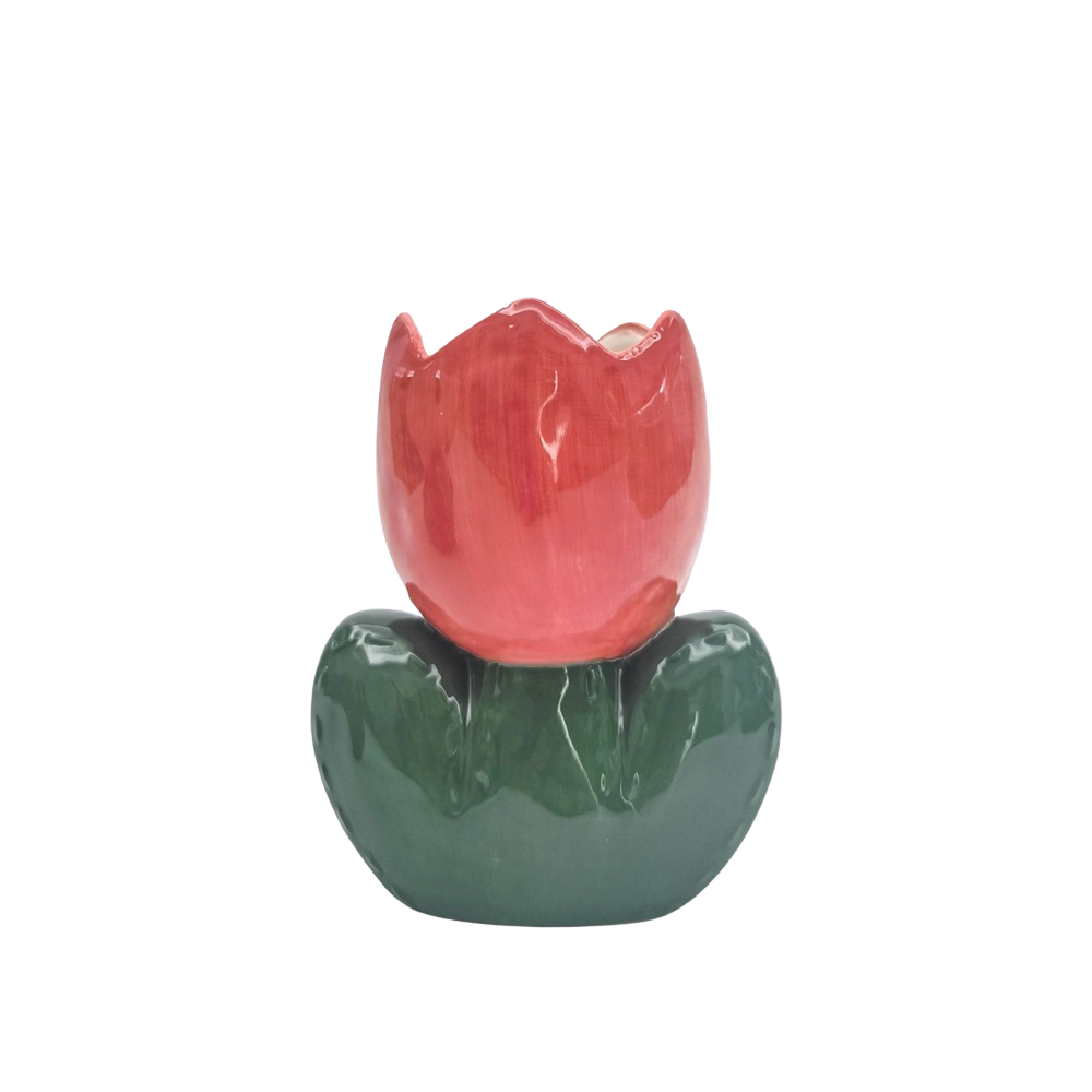 Ceramic Tulip Vase Red Small